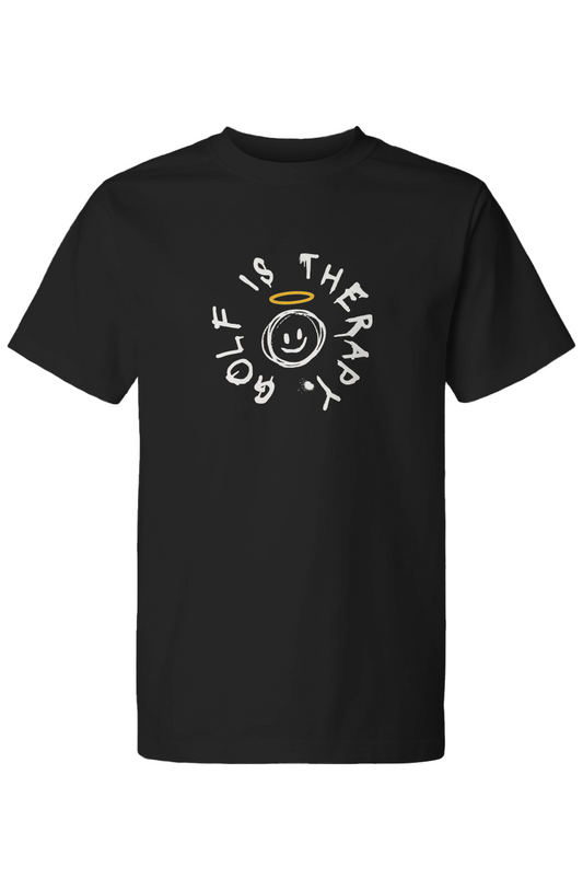 Golf Is Therapy Smiley Tee Black
