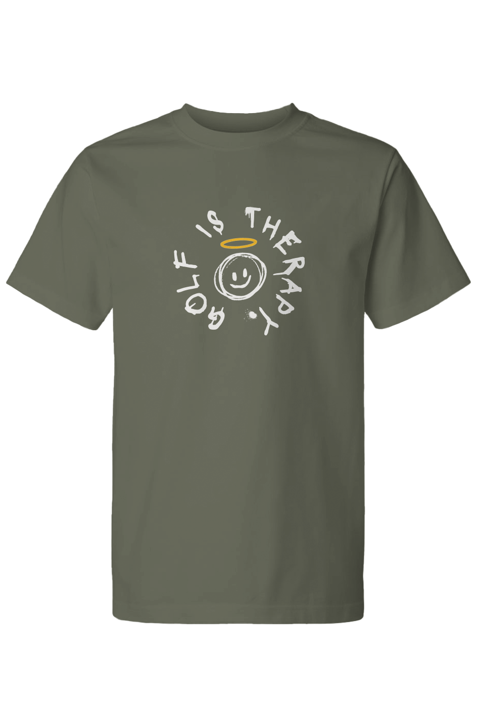 Golf Is Therapy Smiley Tee Military