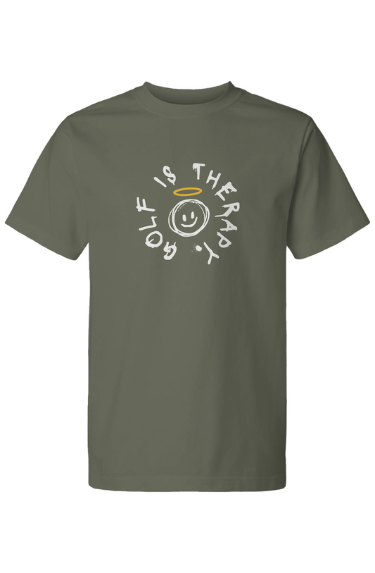 Golf Is Therapy Smiley Tee Military