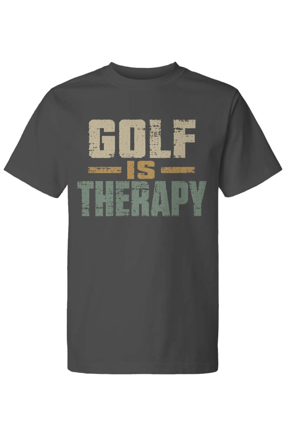 Golf Is Therapy Street Tee Charcoal NEW