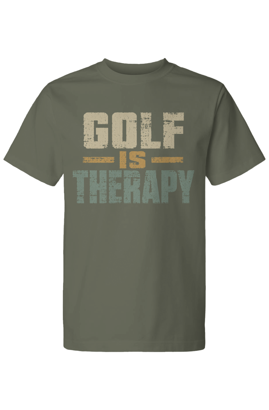 Golf Is Therapy Street Tee Military NEW