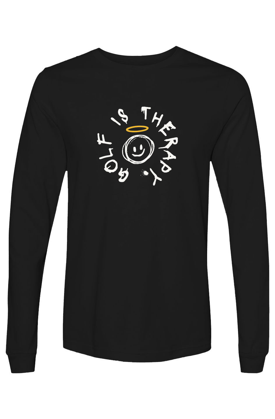 Golf Is Therapy Smiley Black NEW