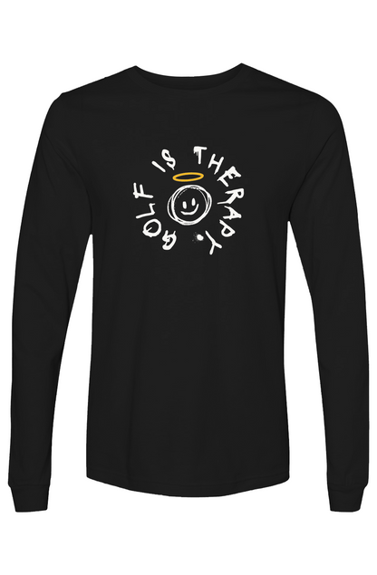Golf Is Therapy Smiley Black NEW