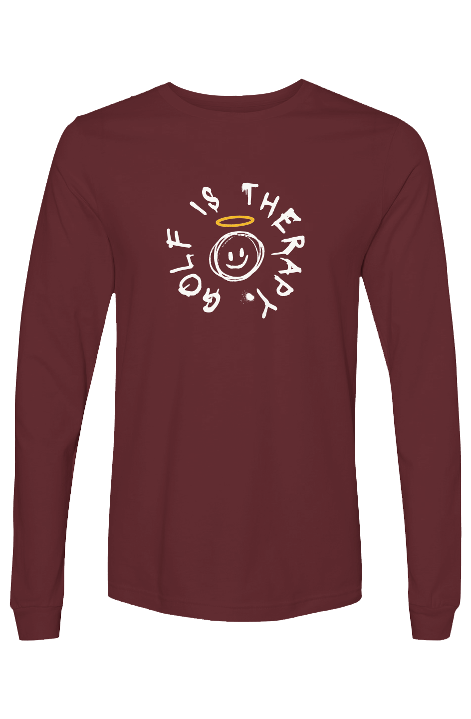 Golf Is Therapy Smiley Maroon NEW