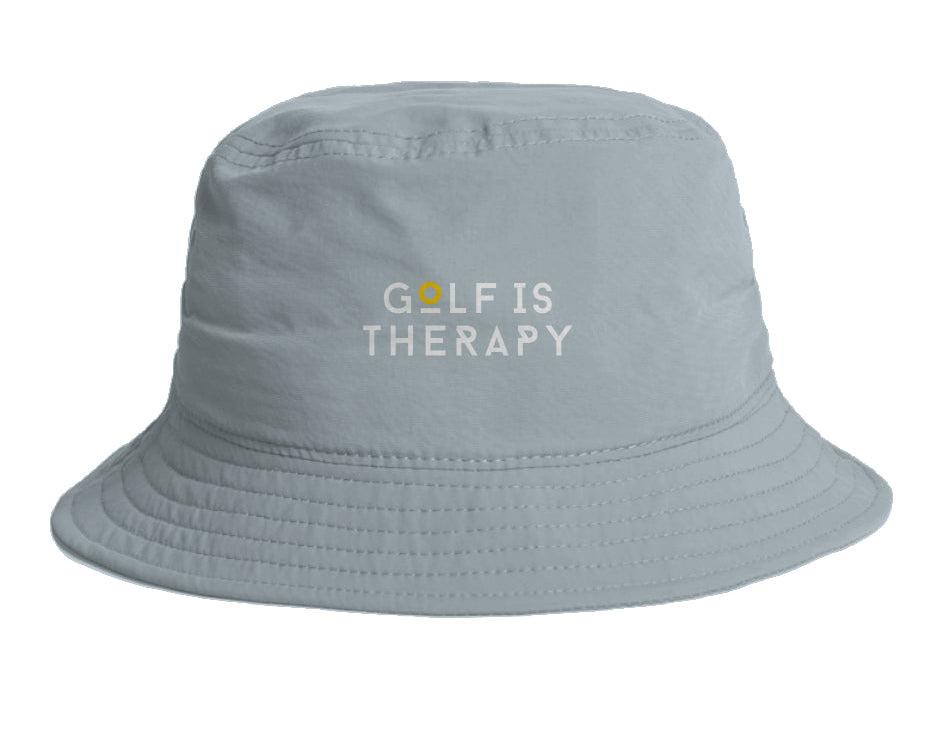 Golf Is Therapy Nylon Bucket Hat Powder NEW