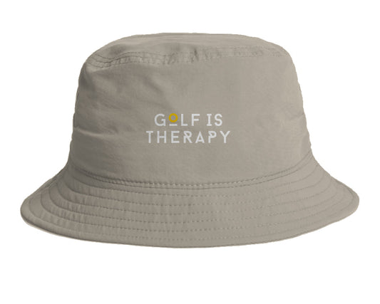 Golf Is Therapy Nylon Bucket Hat Mushroom NEW