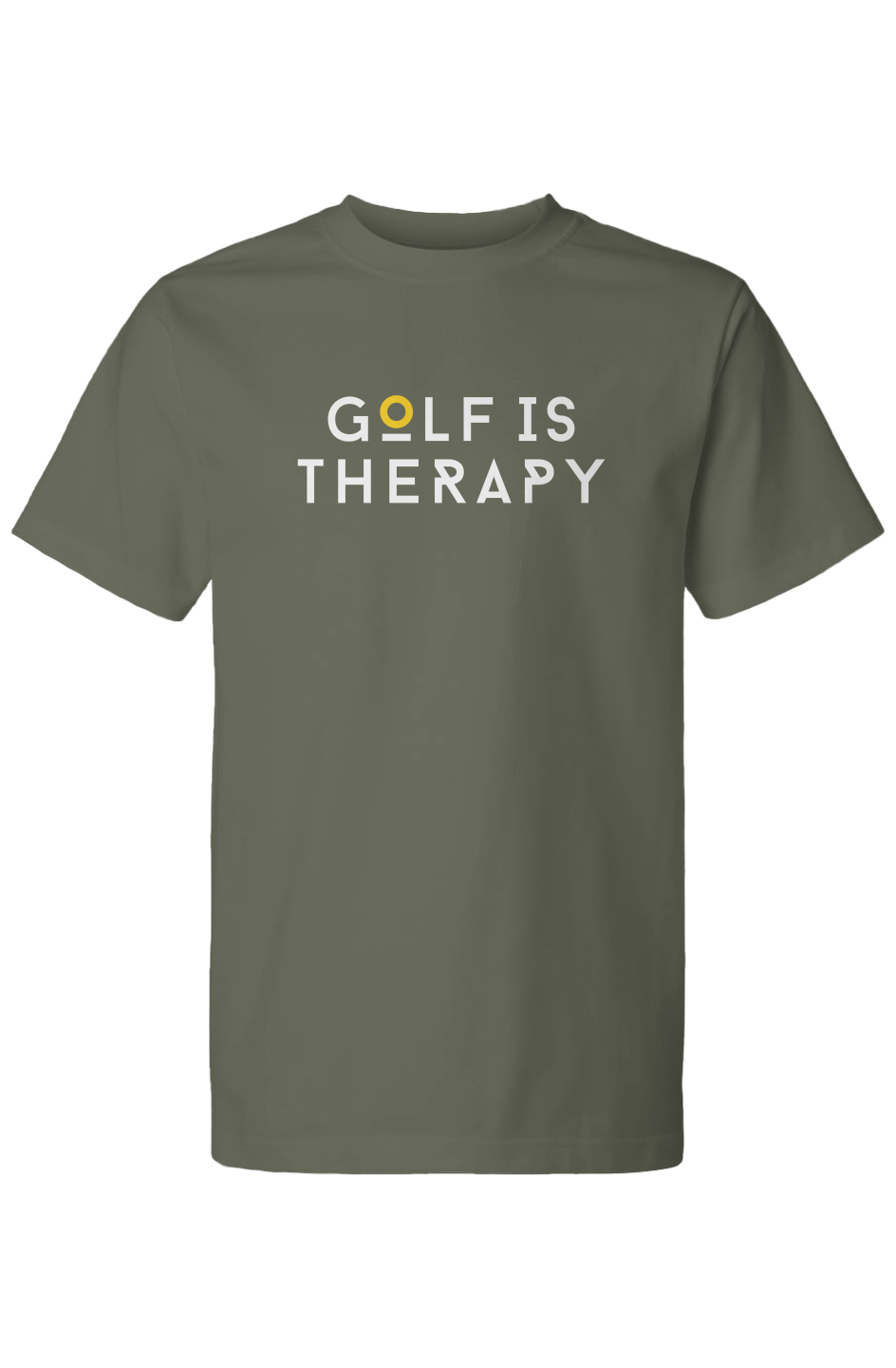 Golf Is Therapy Wordmark Tee Military NEW