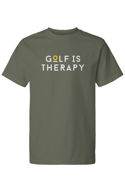 Golf Is Therapy Wordmark Tee Military NEW
