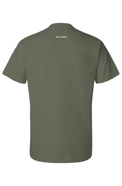 Golf Is Therapy Wordmark Tee Military NEW