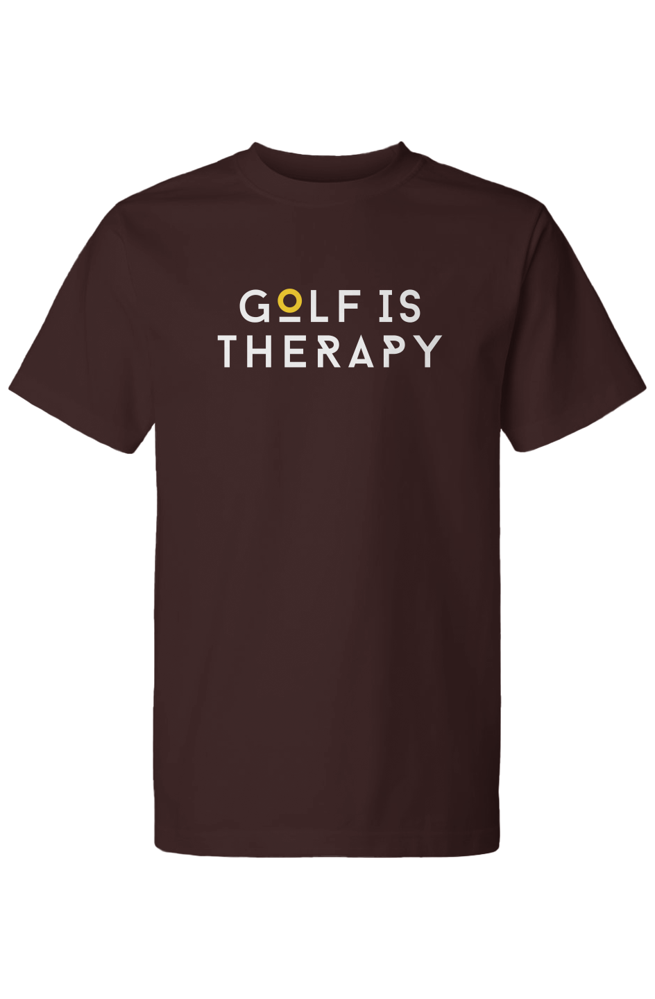 Golf Is Therapy Wordmark Tee Brown NEW